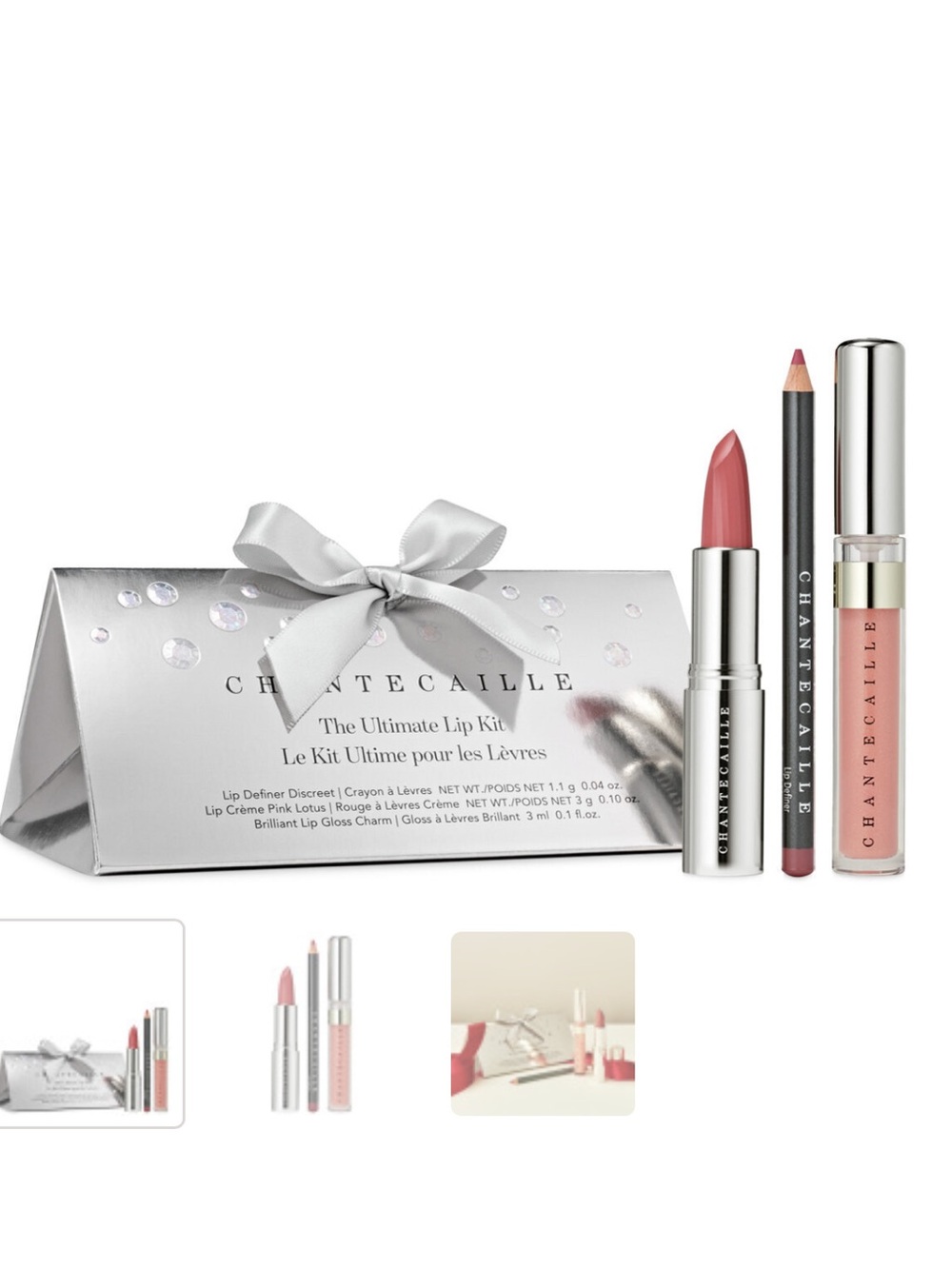 Chantecaille Ultimate Lip Kit — Soft Rose Pink Trio (Lipstick, Liner, Gloss)